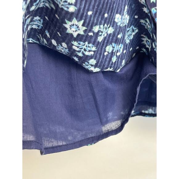 NWT Melissa Nepton Women's M Blue Calvin Mixed Media Floral Print Sweater Top - Picture 7 of 7